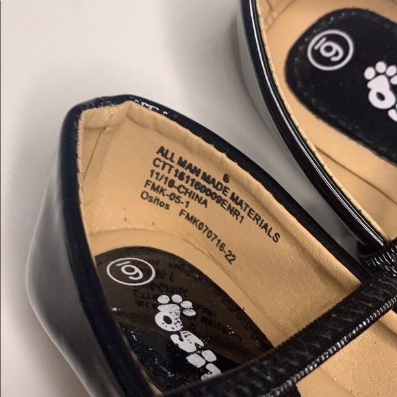 Ositos black ballet paten leather crystal bow girls party shoes 6 - Picture 4 of 8